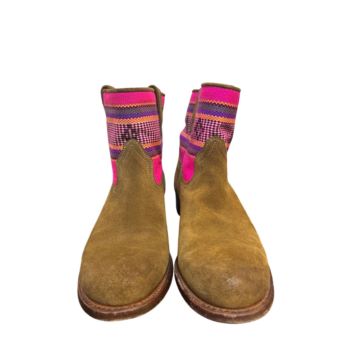 Penelope Chilvers Suede Ankle Boots Size 7 Multicolor Stripe