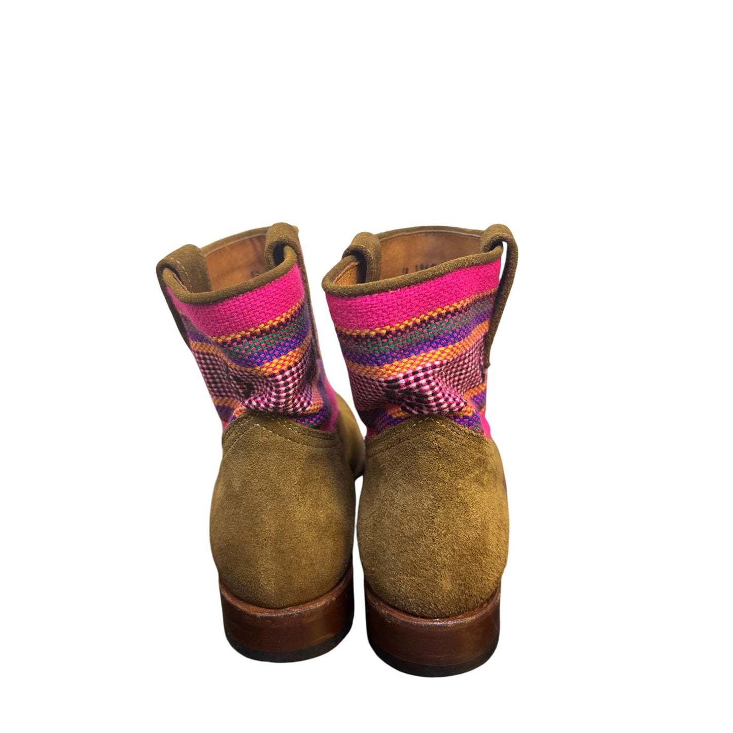Penelope Chilvers Suede Ankle Boots Size 7 Multicolor Stripe