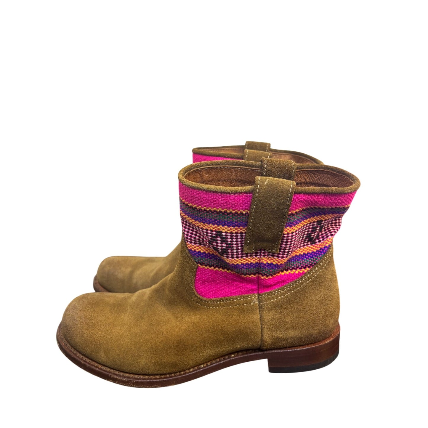 Penelope Chilvers Suede Ankle Boots Size 7 Multicolor Stripe