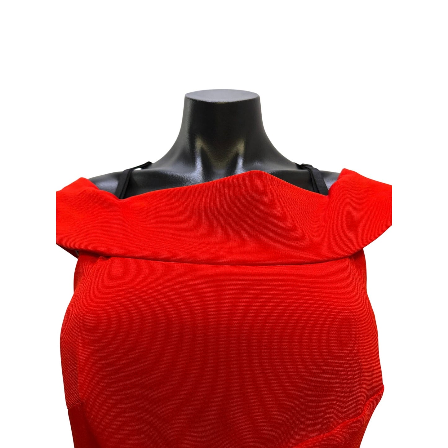 Karen Millen Red Midi Dress Sleeveless Back Bow Detail US 8 UK 12