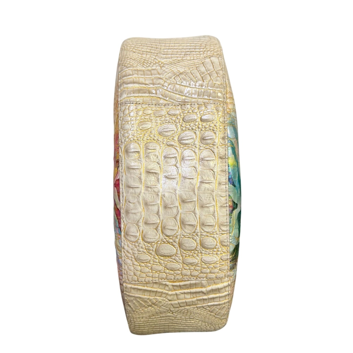 NWOT Brahmin Cream Multi-Color Croc Embossed Leather Shoulder Bag