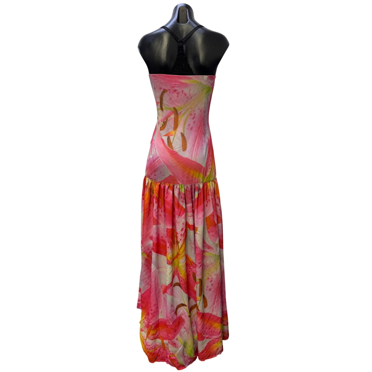 NWT Peppermayo Eden Strapless Maxi Dress Pink Floral Size L