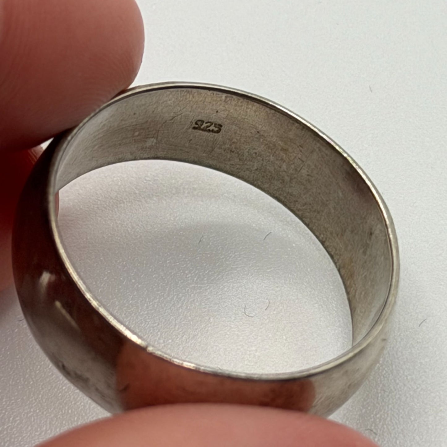 925 Sterling Silver Plain Band Ring Size 13