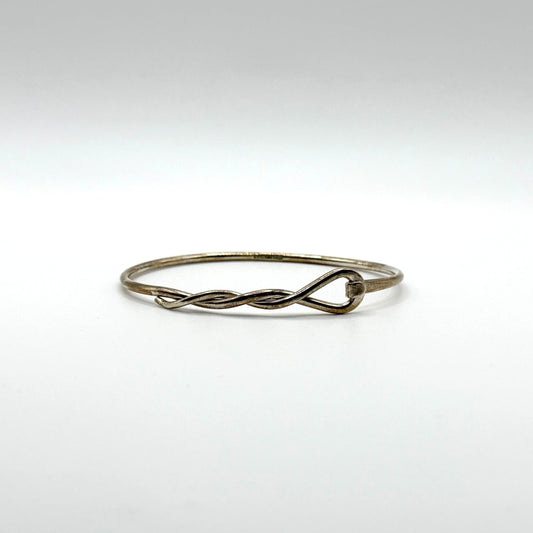 Mexico Sterling ATI 925 Silver Infinity Twist Open Cuff Bracelet