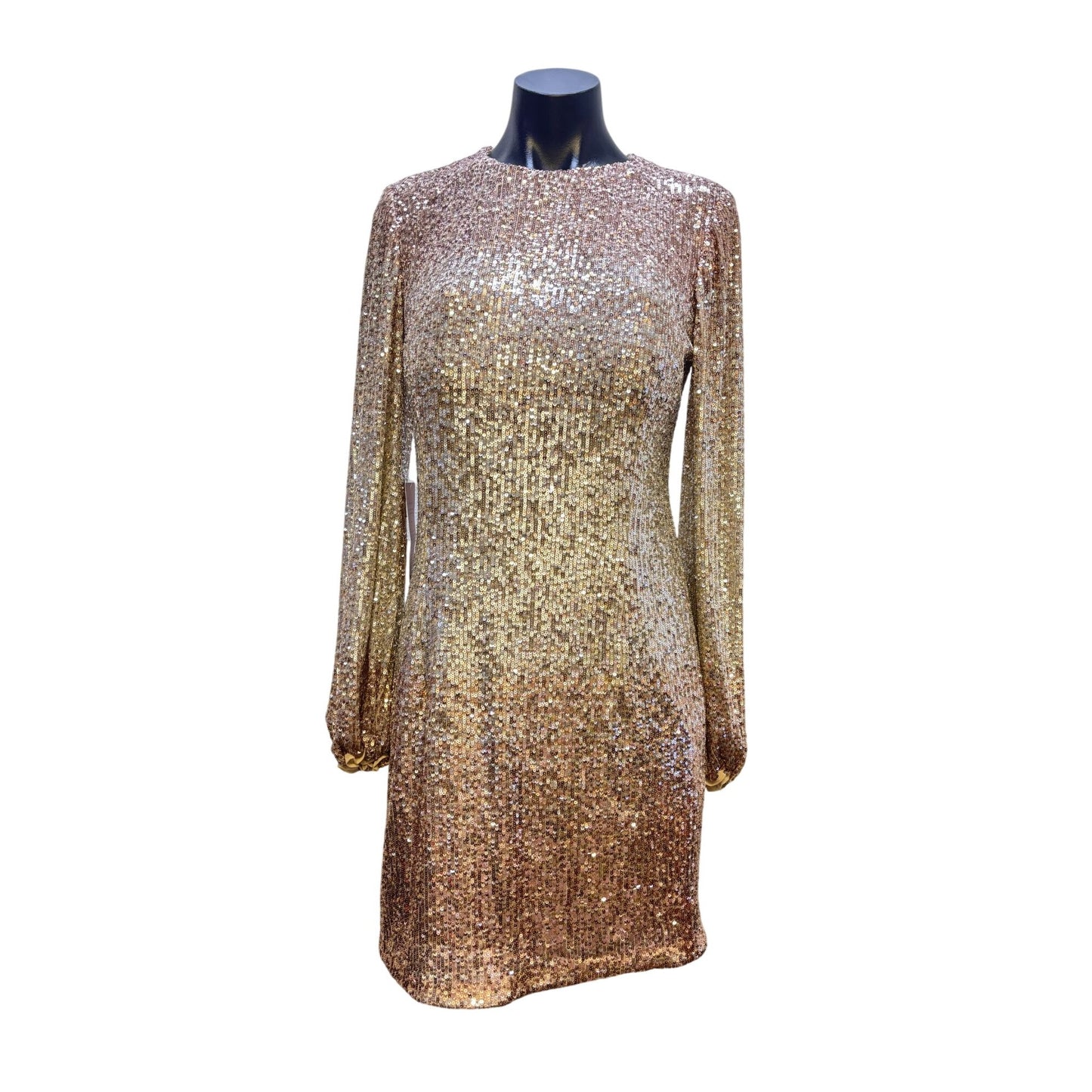 Sequin Gold Long Sleeve Dress By BHLDN  8