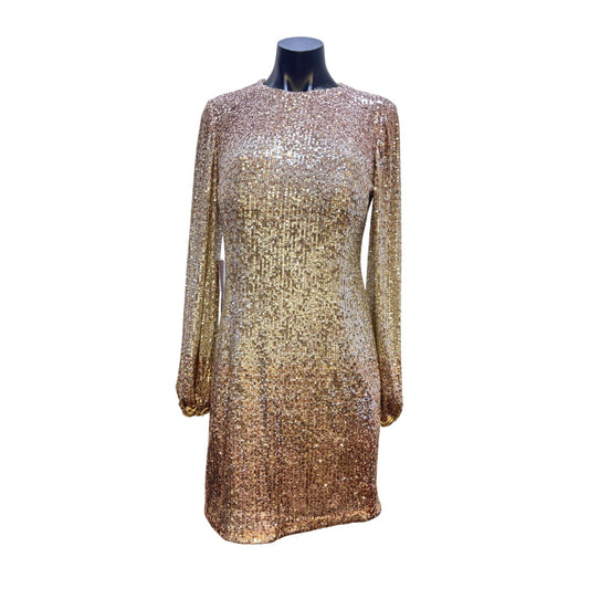 Sequin Gold Long Sleeve Dress By BHLDN  8