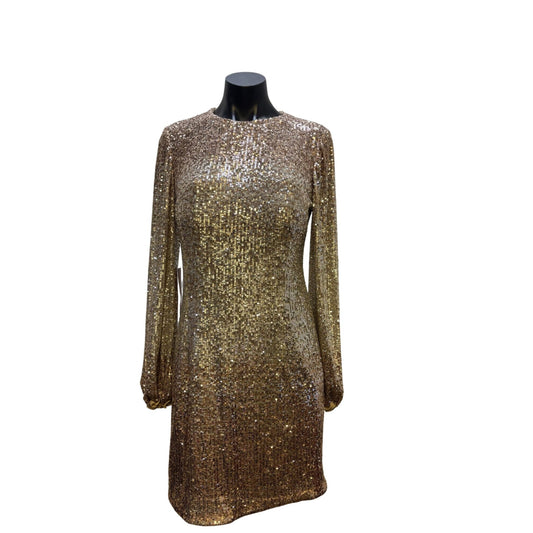 Sequin Gold Long Sleeve Dress By BHLDN  8