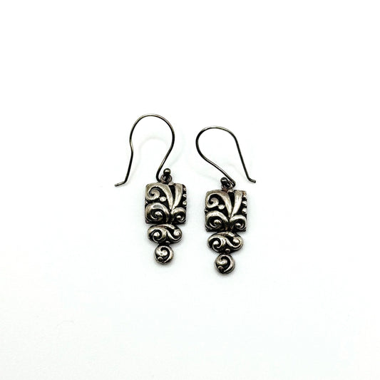 Vintage Artisan Sterling Silver Dangle Earrings