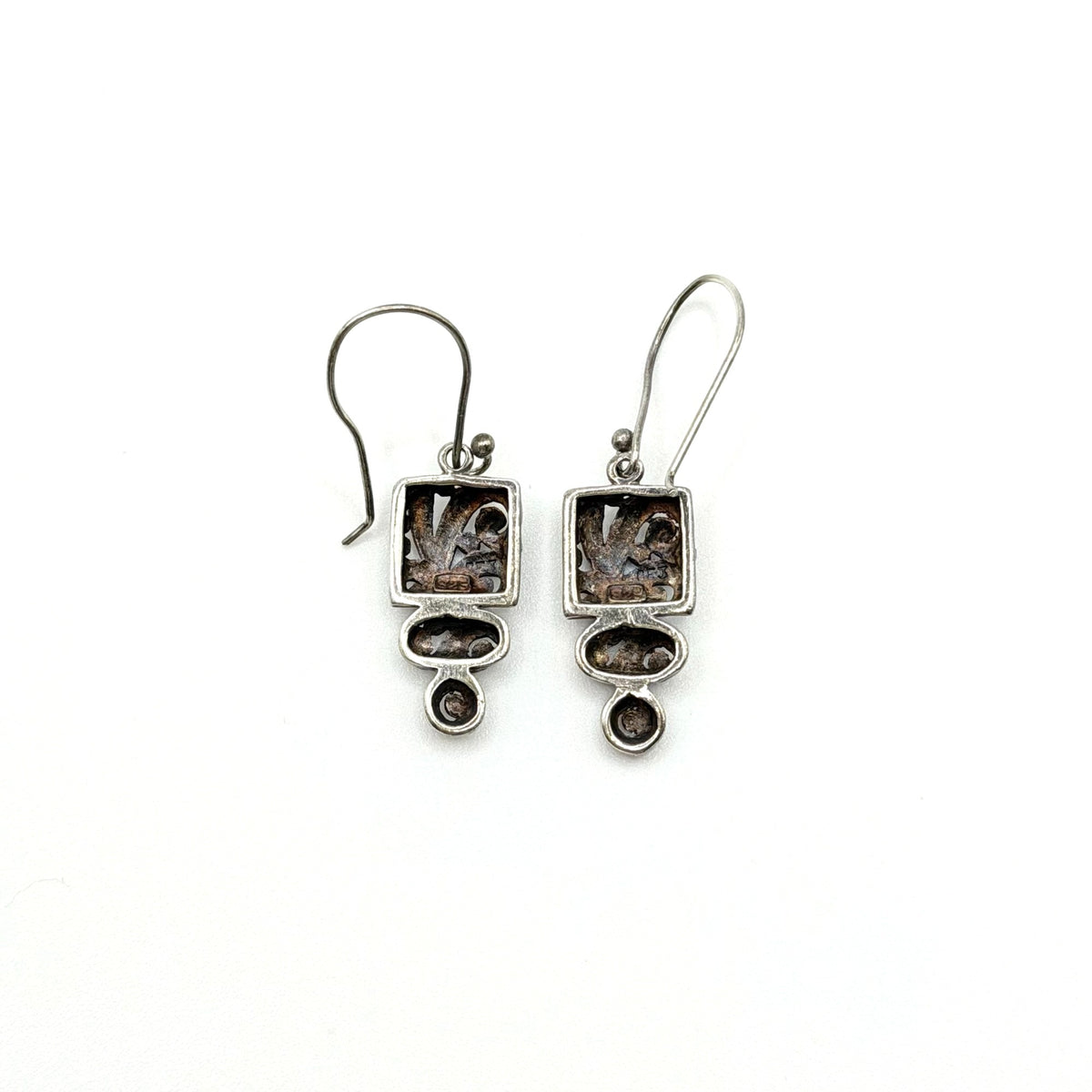 Vintage Artisan Sterling Silver Dangle Earrings
