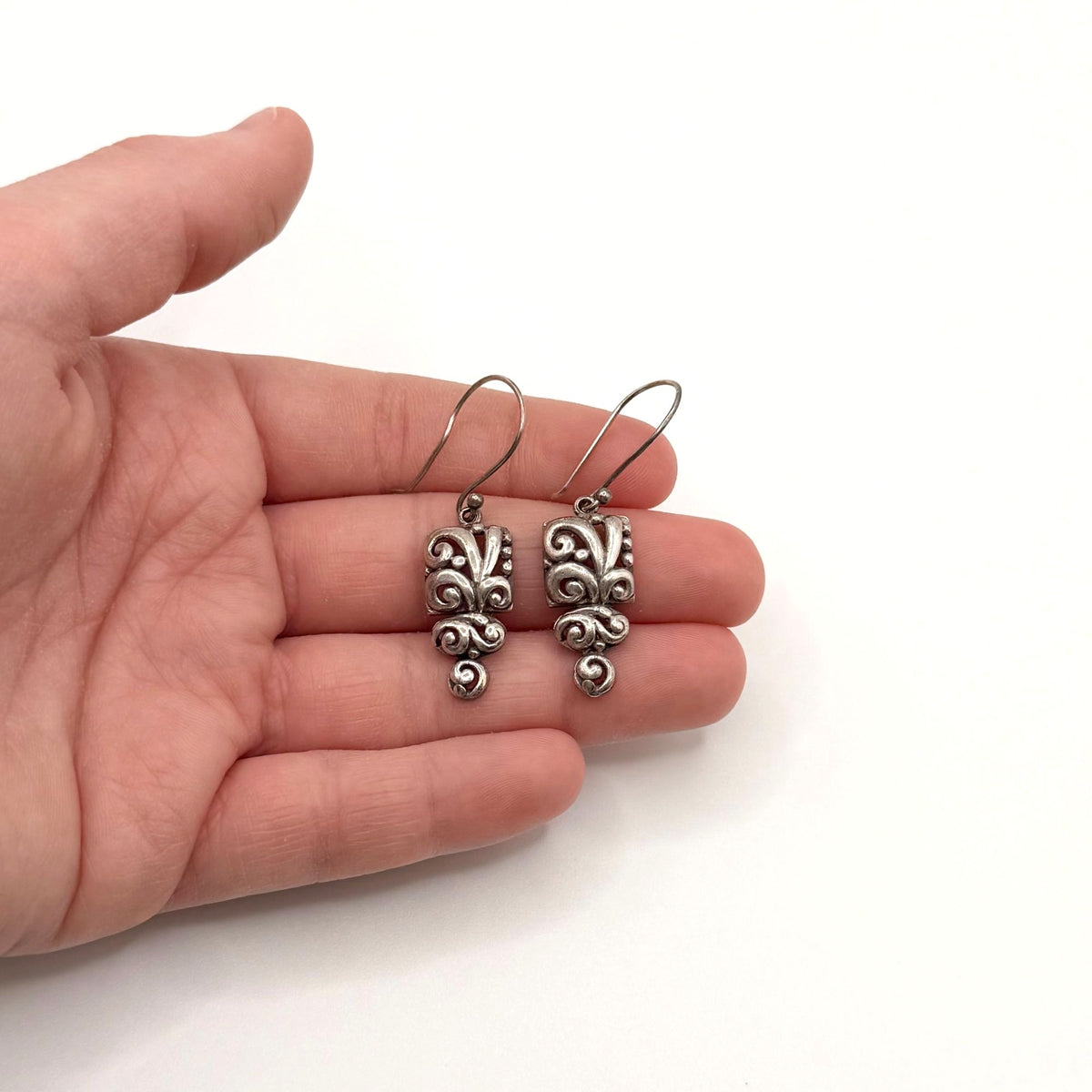Vintage Artisan Sterling Silver Dangle Earrings