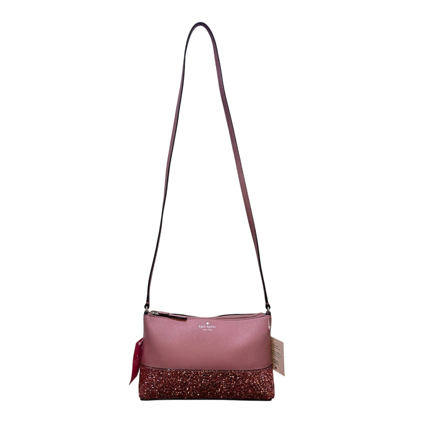 NWT Kate Spade New York Peony Pink Crossbody Bag With Glitter Accents