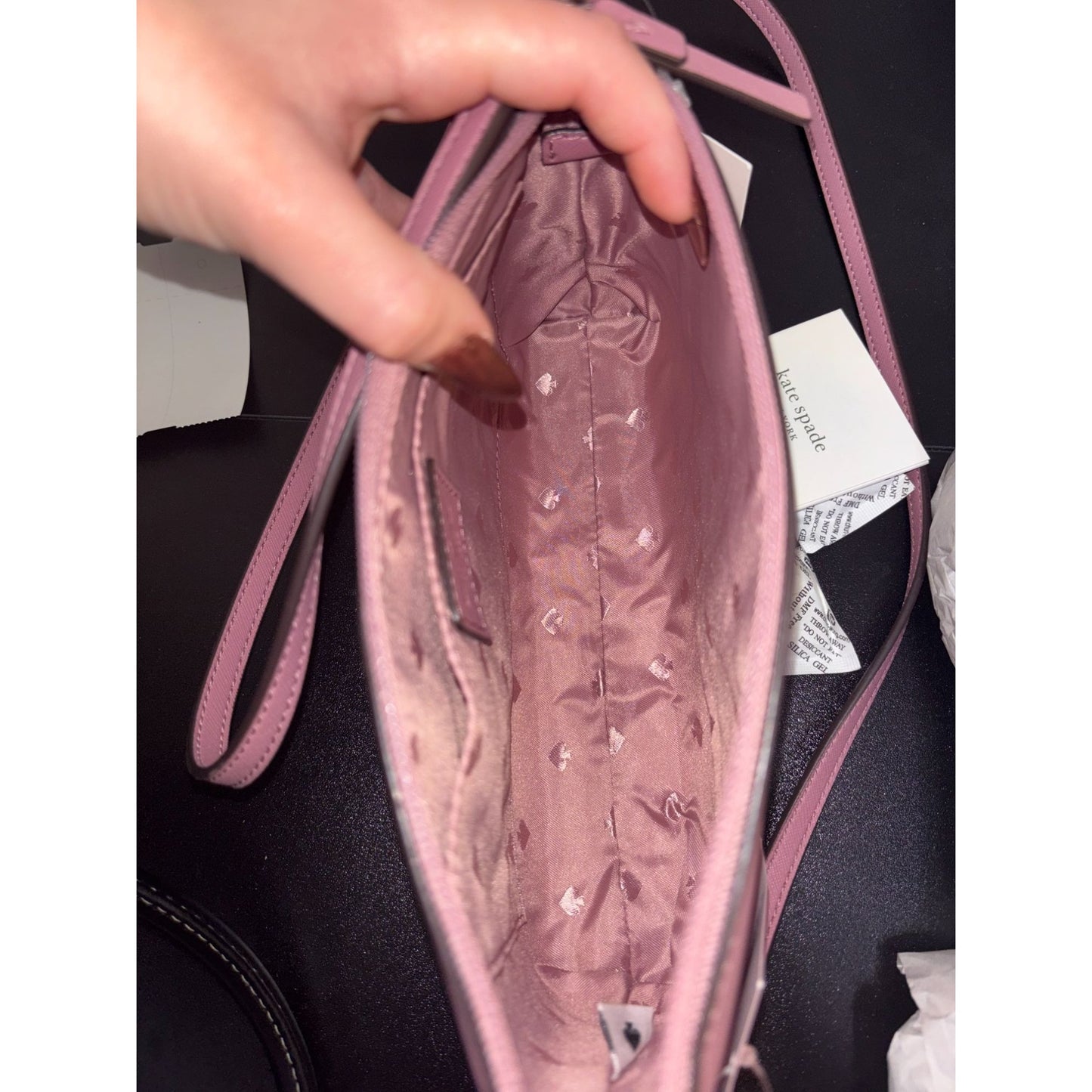 NWT Kate Spade New York Peony Pink Crossbody Bag With Glitter Accents