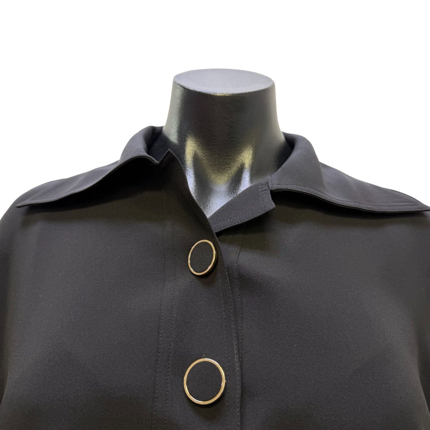 NWT Lilysilk Black Mulberry Silk Button-Up Blouse XL