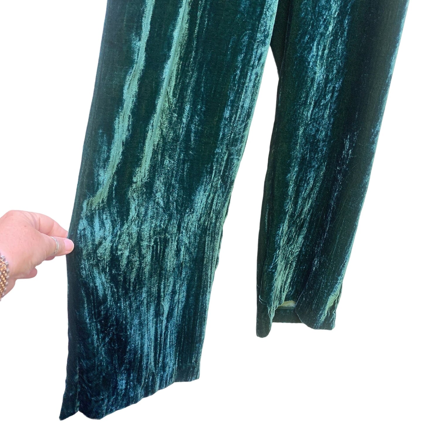 NWT Double D Ranch Green Velvet La Loma Pants Large
