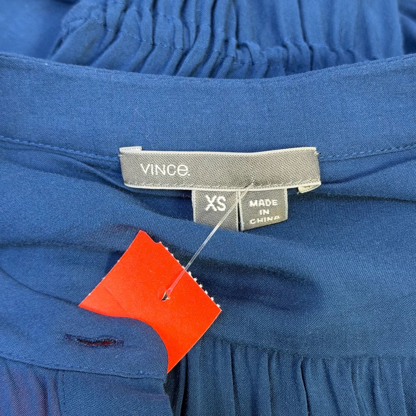 Vince Long Sleeve Drawstring Waist Dress Blue XS