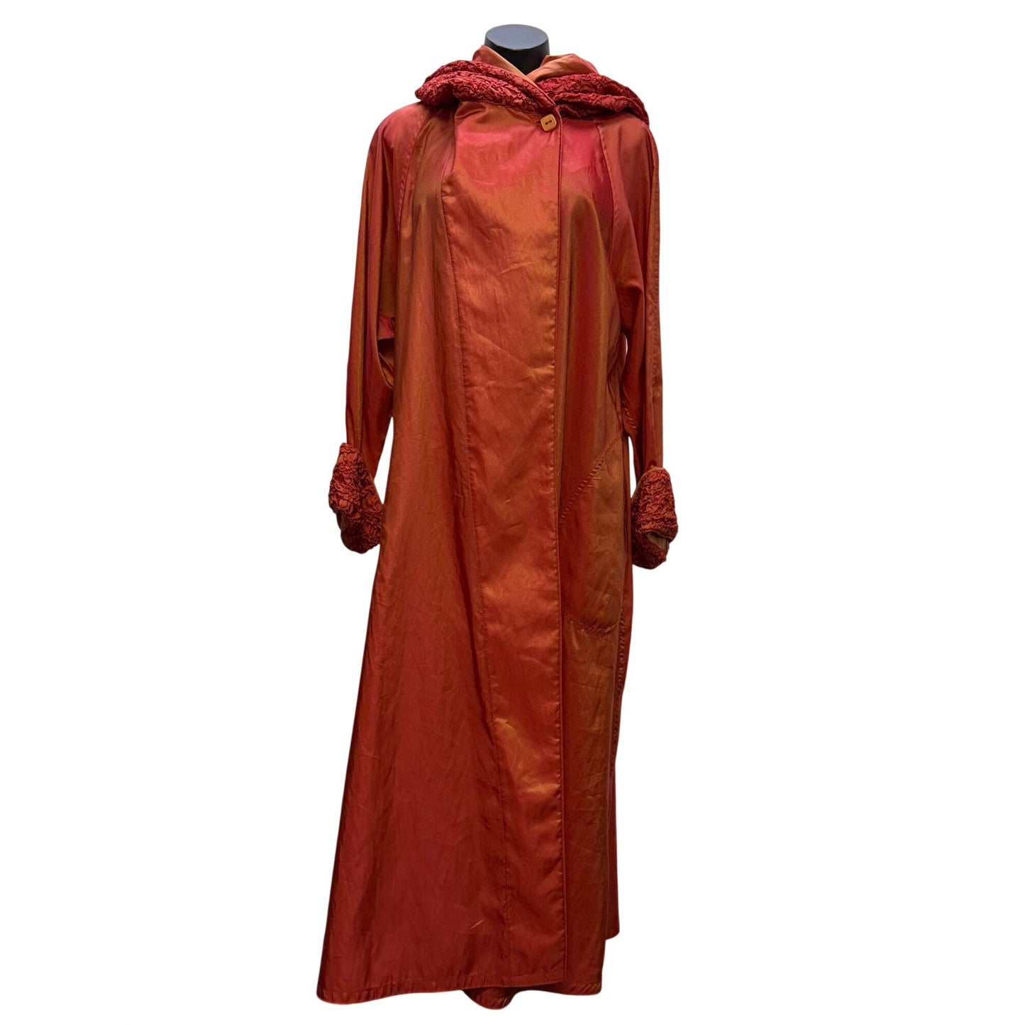 Mycra Pac Designer Reversible Hooded Long Coat With Matching Bag S