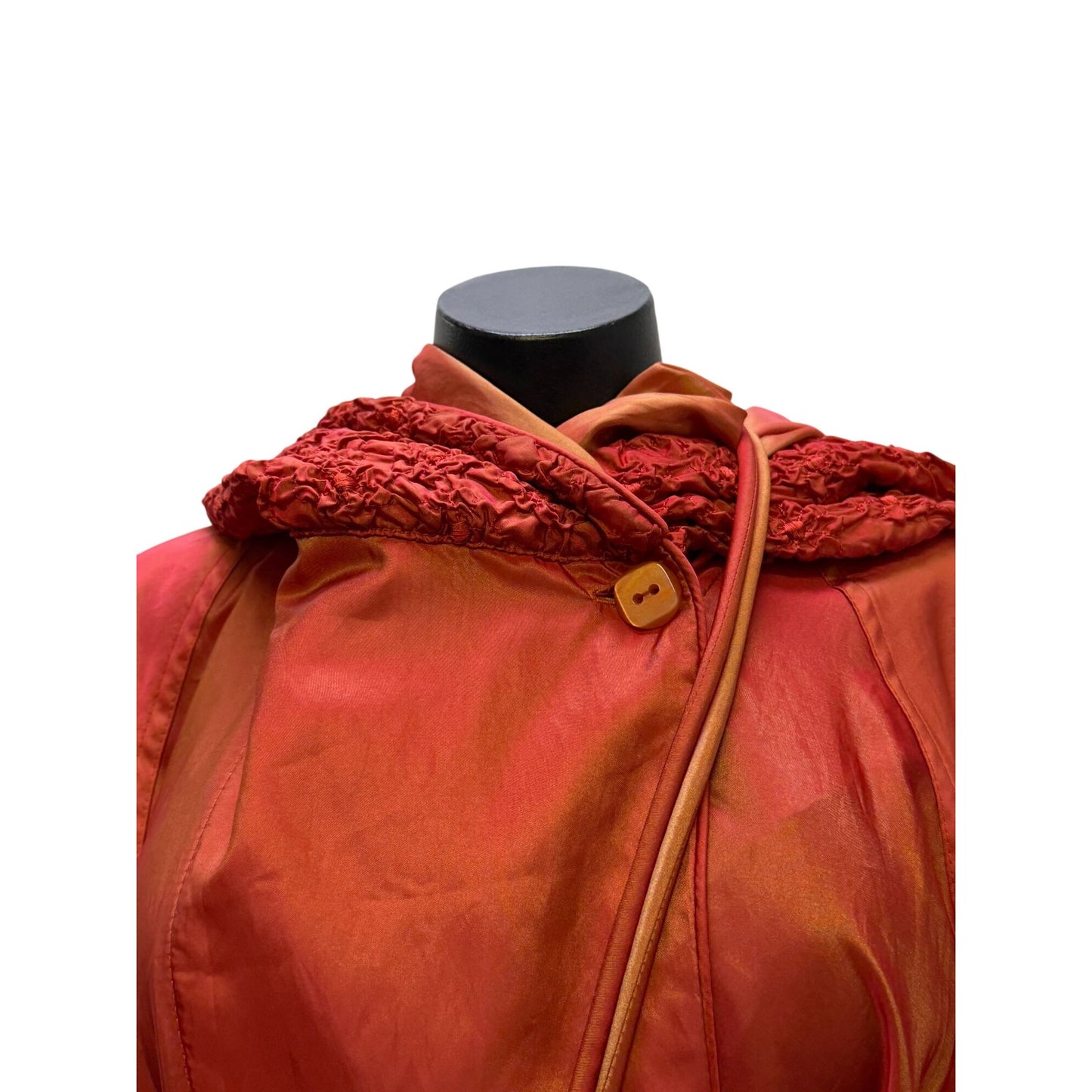 Mycra Pac Designer Reversible Hooded Long Coat With Matching Bag S