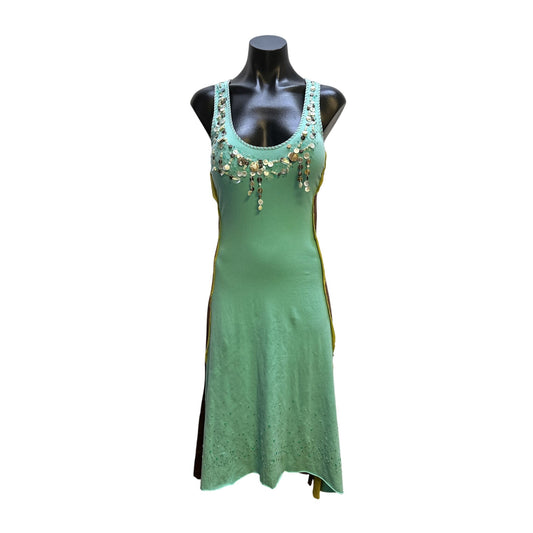 NWT A Common Thread Seafoam Green Sleeveless Dress w/Sequin & Shell Embellishments