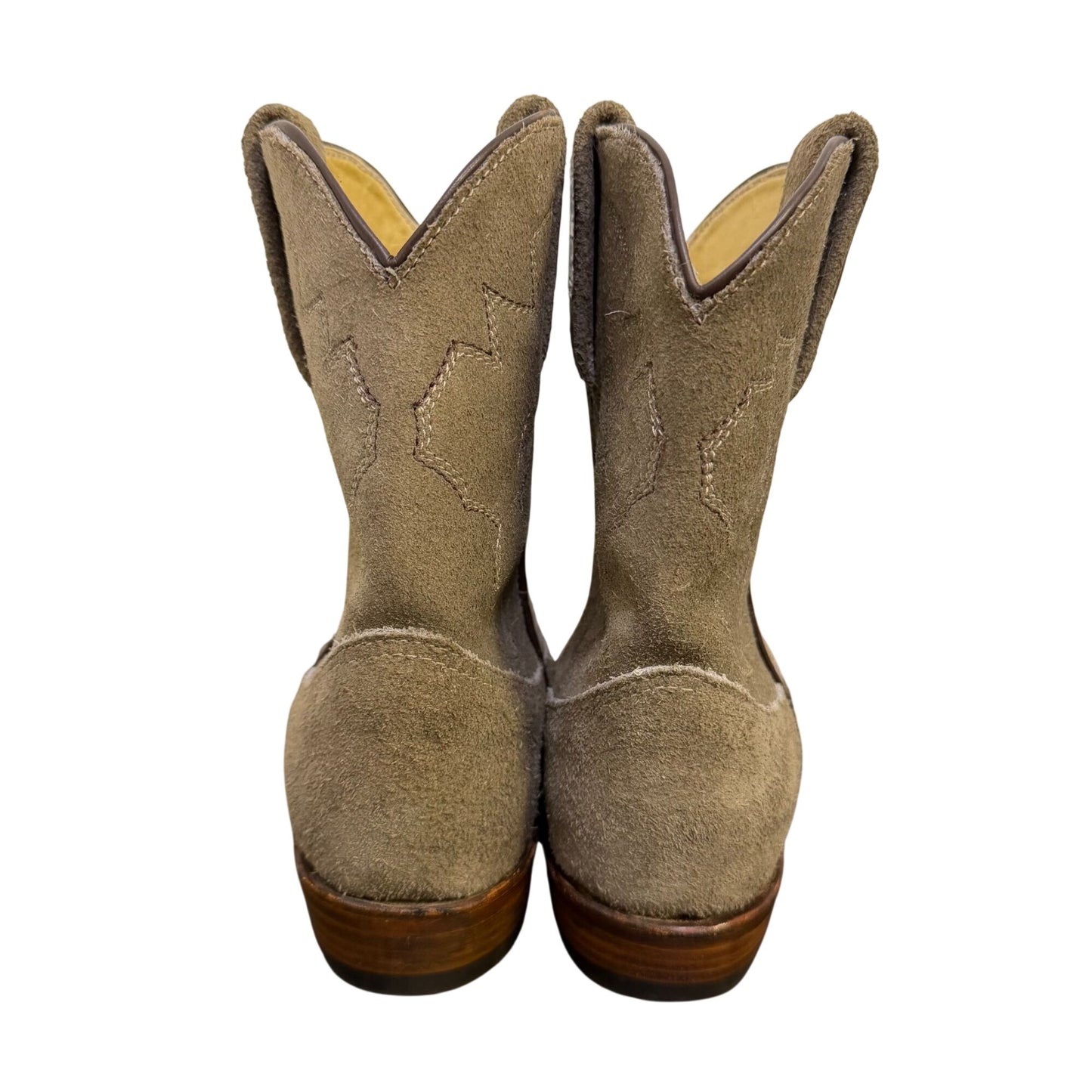 AG Leather Western Boots Kingsland Taupe Suede Round To Size 8