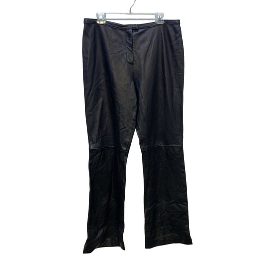 St. John Collection by Marie Gray Black Lined Leather Pants Size 14