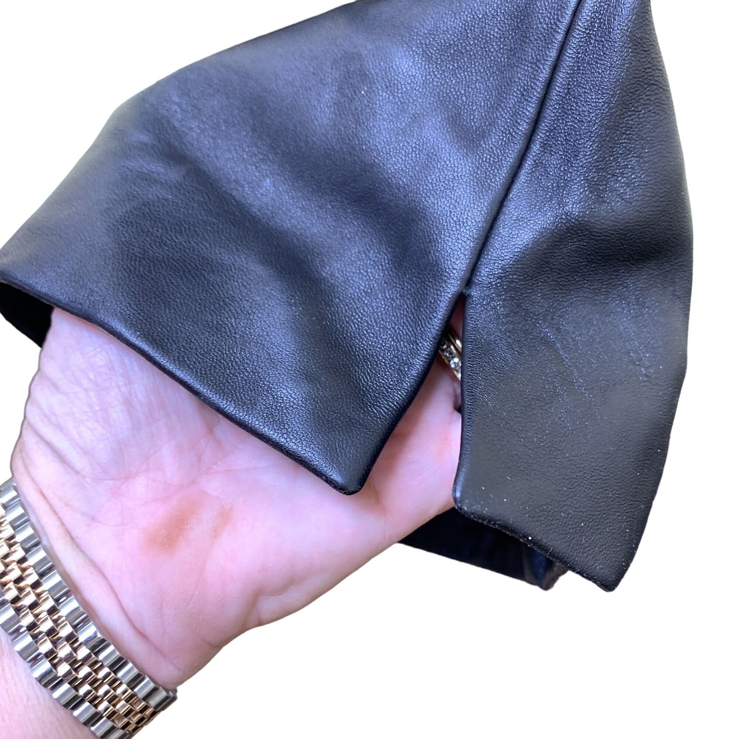 St. John Collection by Marie Gray Black Lined Leather Pants Size 14