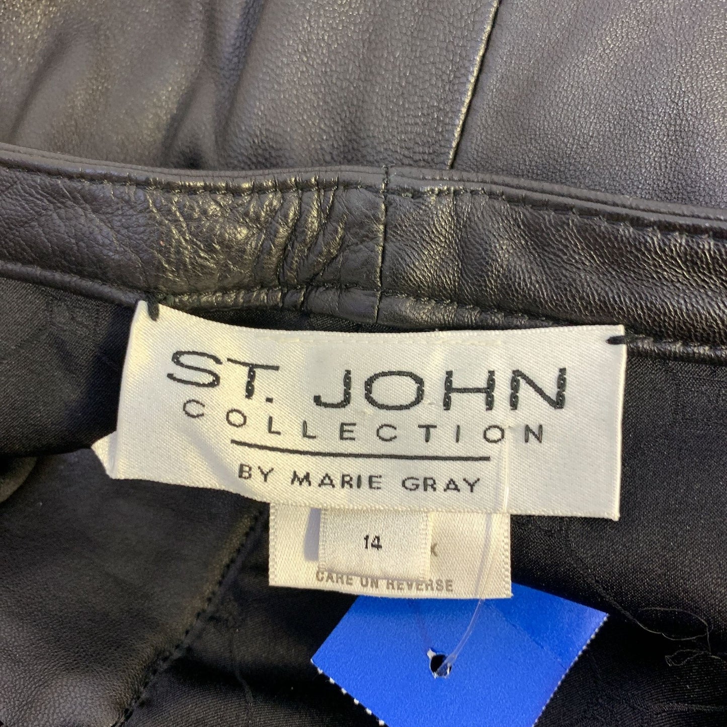 St. John Collection by Marie Gray Black Lined Leather Pants Size 14