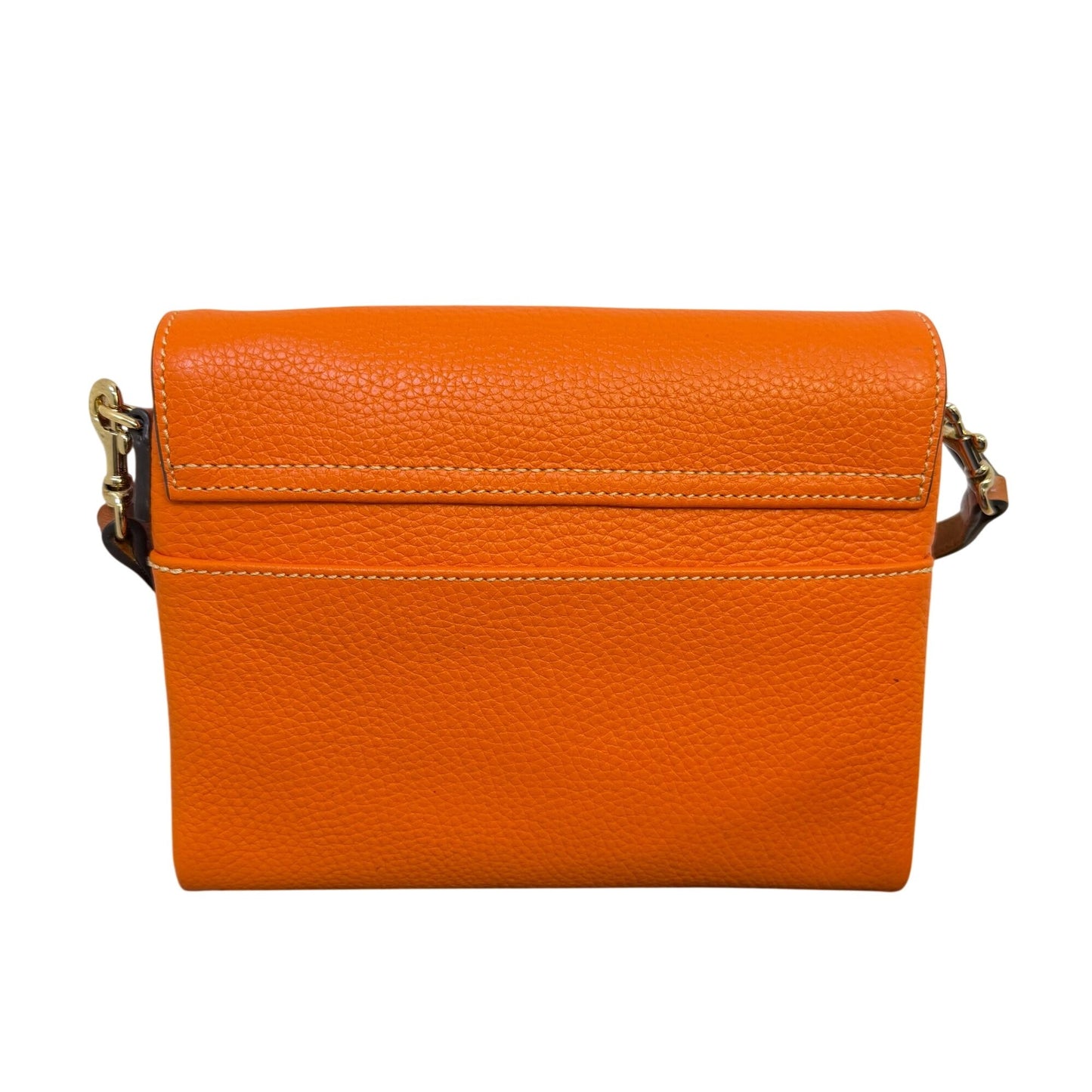 Dooney & Bourke Crossbody Bag Orange Pebbled Leather Adjustable Strap
