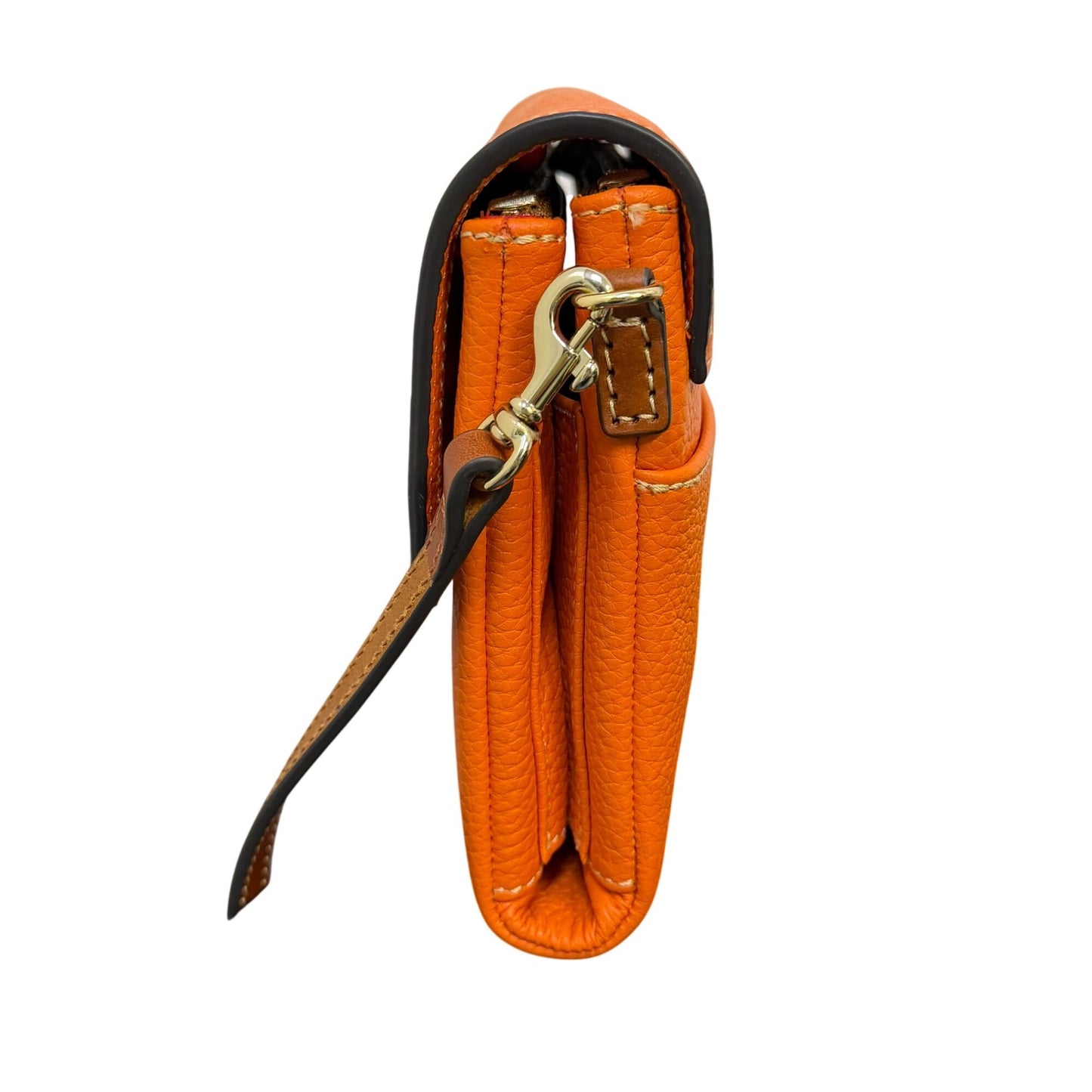 Dooney & Bourke Crossbody Bag Orange Pebbled Leather Adjustable Strap