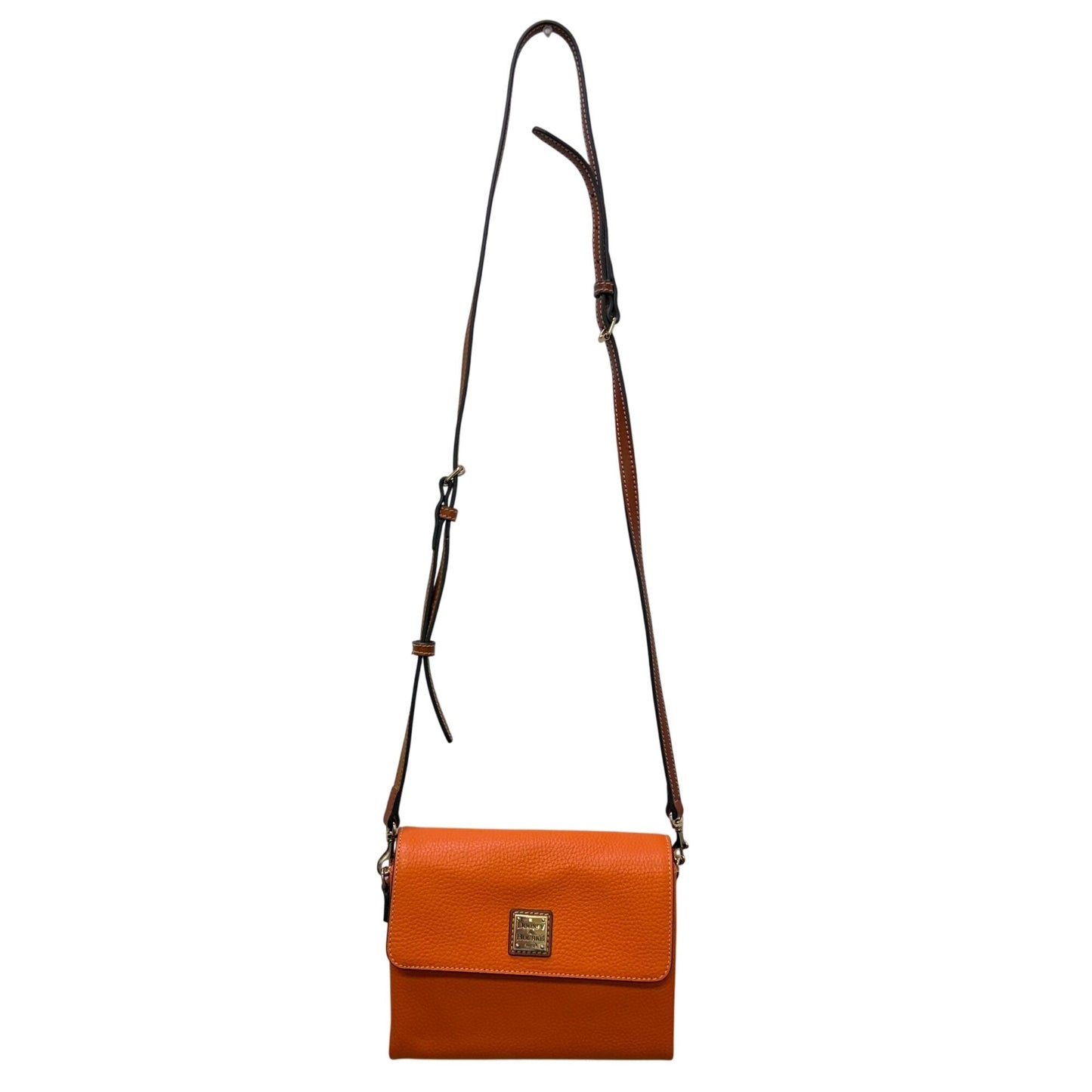 Dooney & Bourke Crossbody Bag Orange Pebbled Leather Adjustable Strap