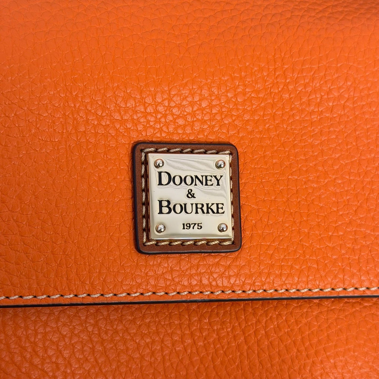 Dooney & Bourke Crossbody Bag Orange Pebbled Leather Adjustable Strap