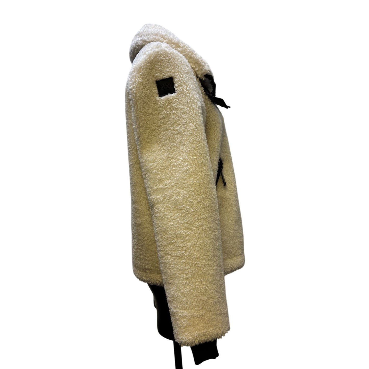 SAM New York White Fleece Jacket With Black Accents Size M