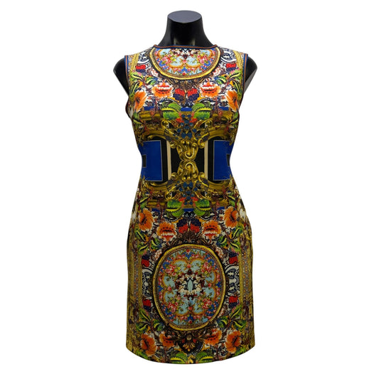 Clover Canyon Multi-Color Printed Dress V-Back Design Size L