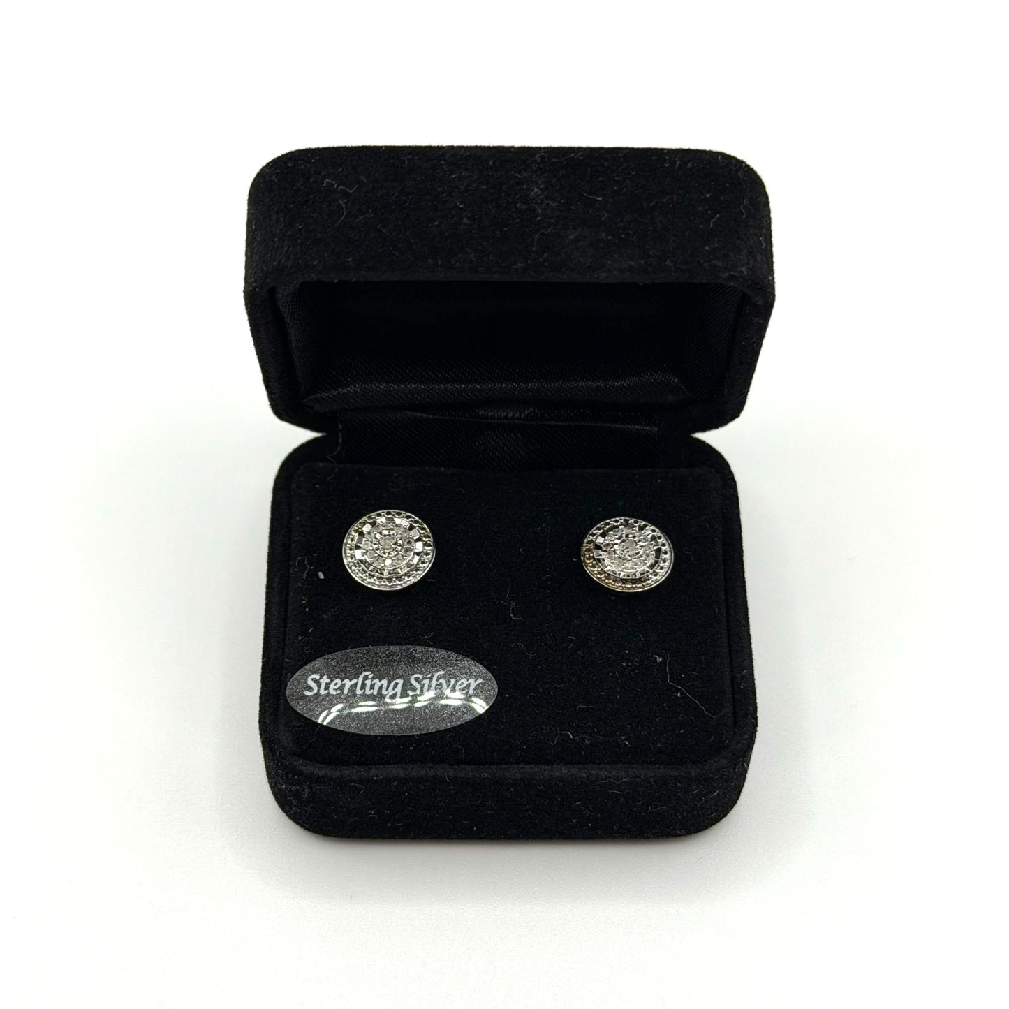 925 Sterling Silver Bridge Diamond Earrings