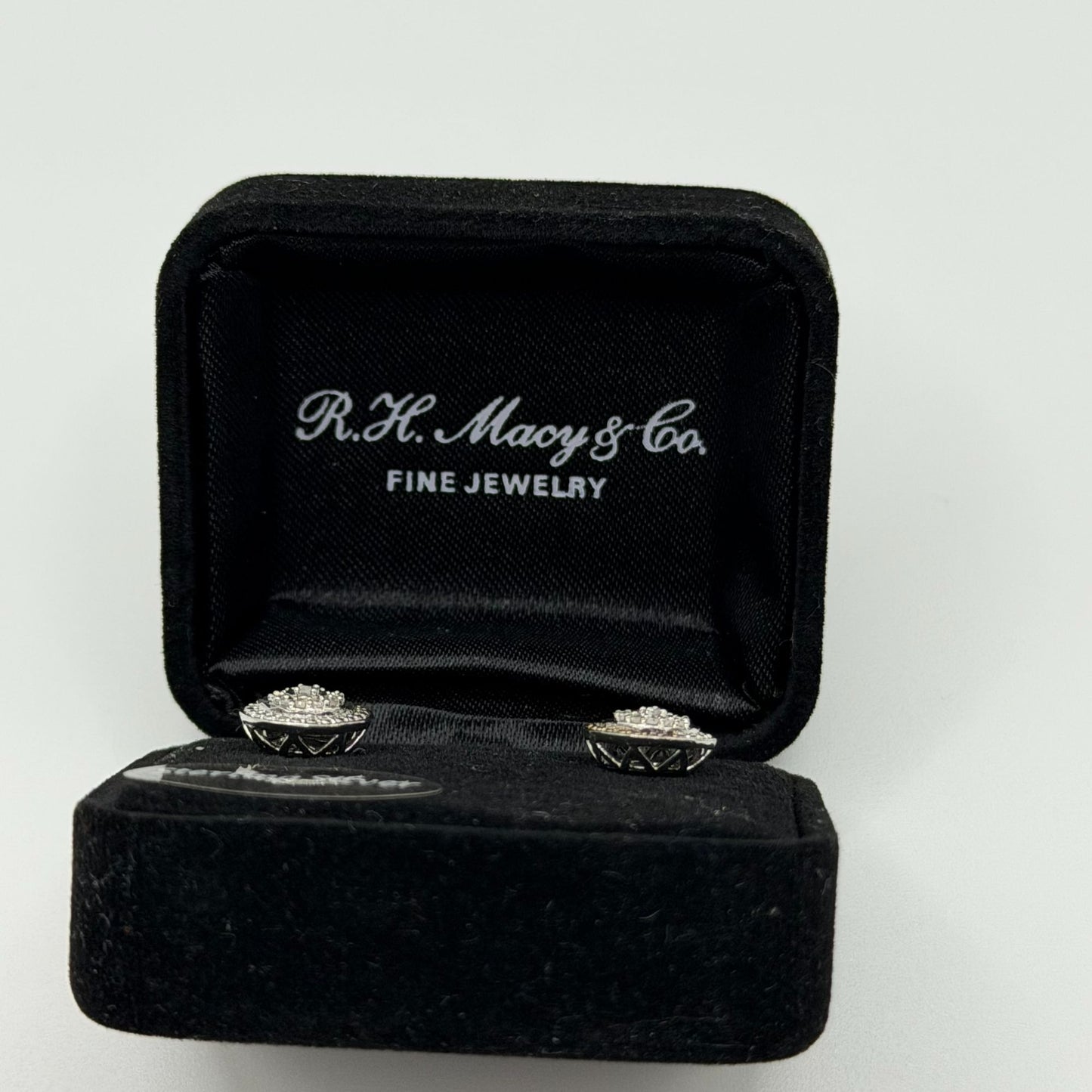 925 Sterling Silver Bridge Diamond Earrings