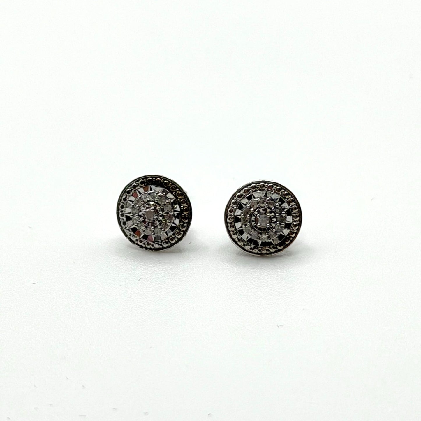 925 Sterling Silver Bridge Diamond Earrings