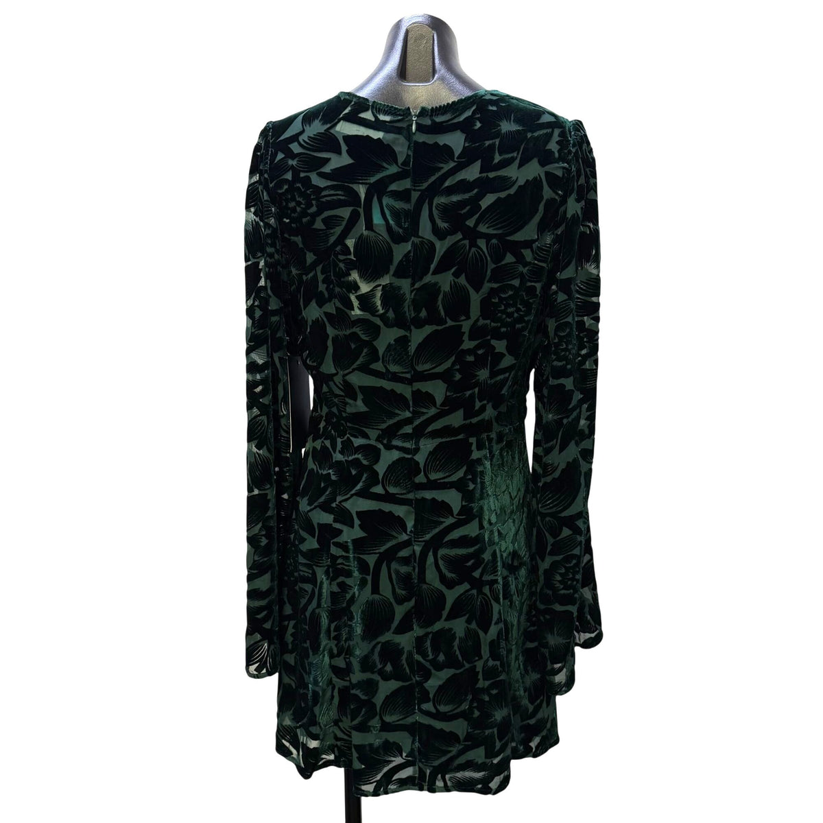 NWT Hyacinth House Green Velvet Floral Long Sleeve Dress L
