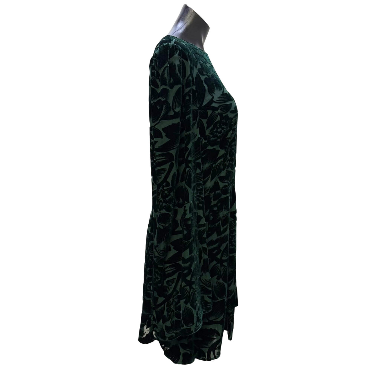 NWT Hyacinth House Green Velvet Floral Long Sleeve Dress L