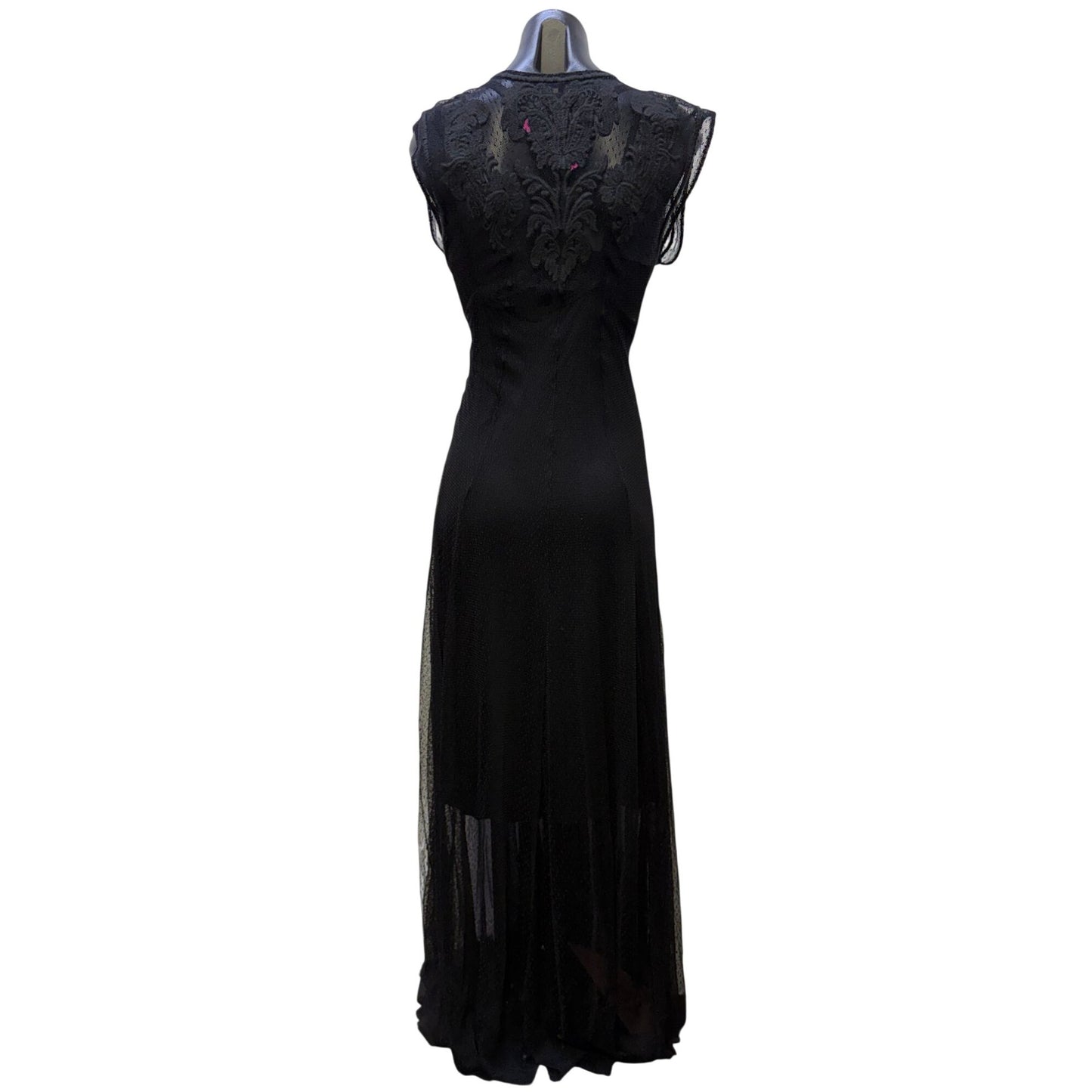 Biya Johnny Was Black Sleeveless Lace Maxi Dress Size M