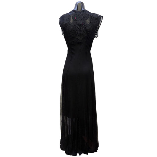 Biya Johnny Was Black Sleeveless Lace Maxi Dress Size M