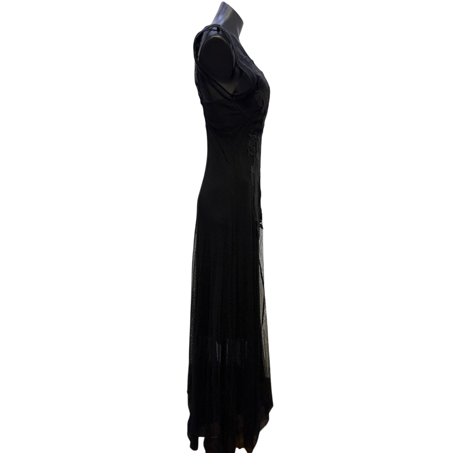 Biya Johnny Was Black Sleeveless Lace Maxi Dress Size M