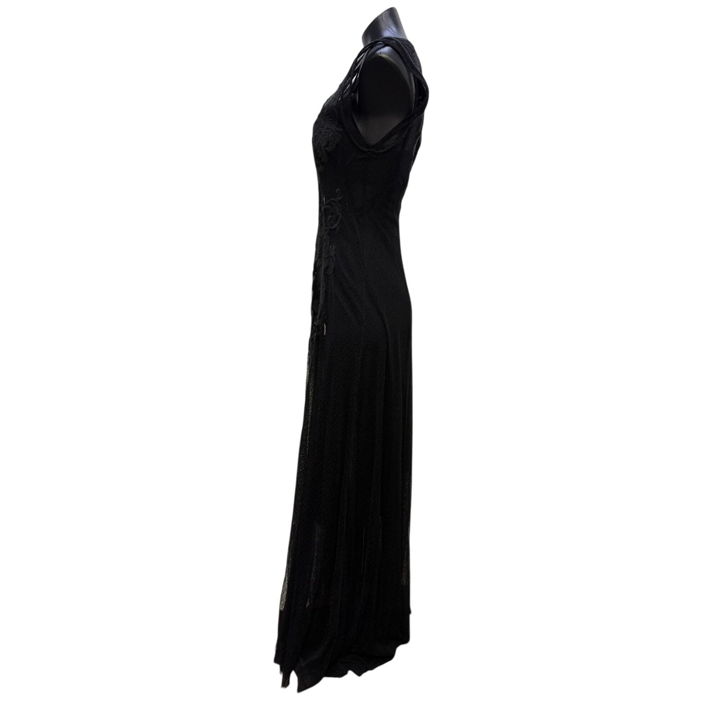 Biya Johnny Was Black Sleeveless Lace Maxi Dress Size M