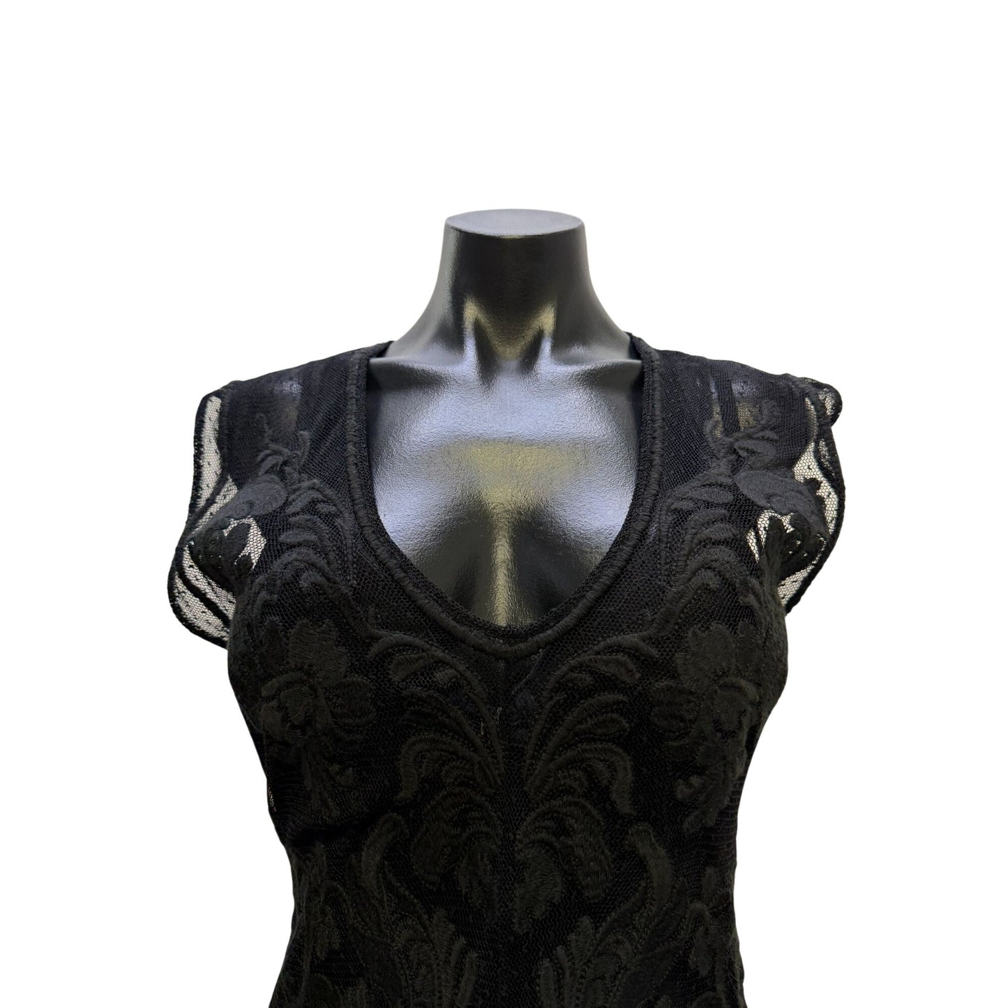 Biya Johnny Was Black Sleeveless Lace Maxi Dress Size M