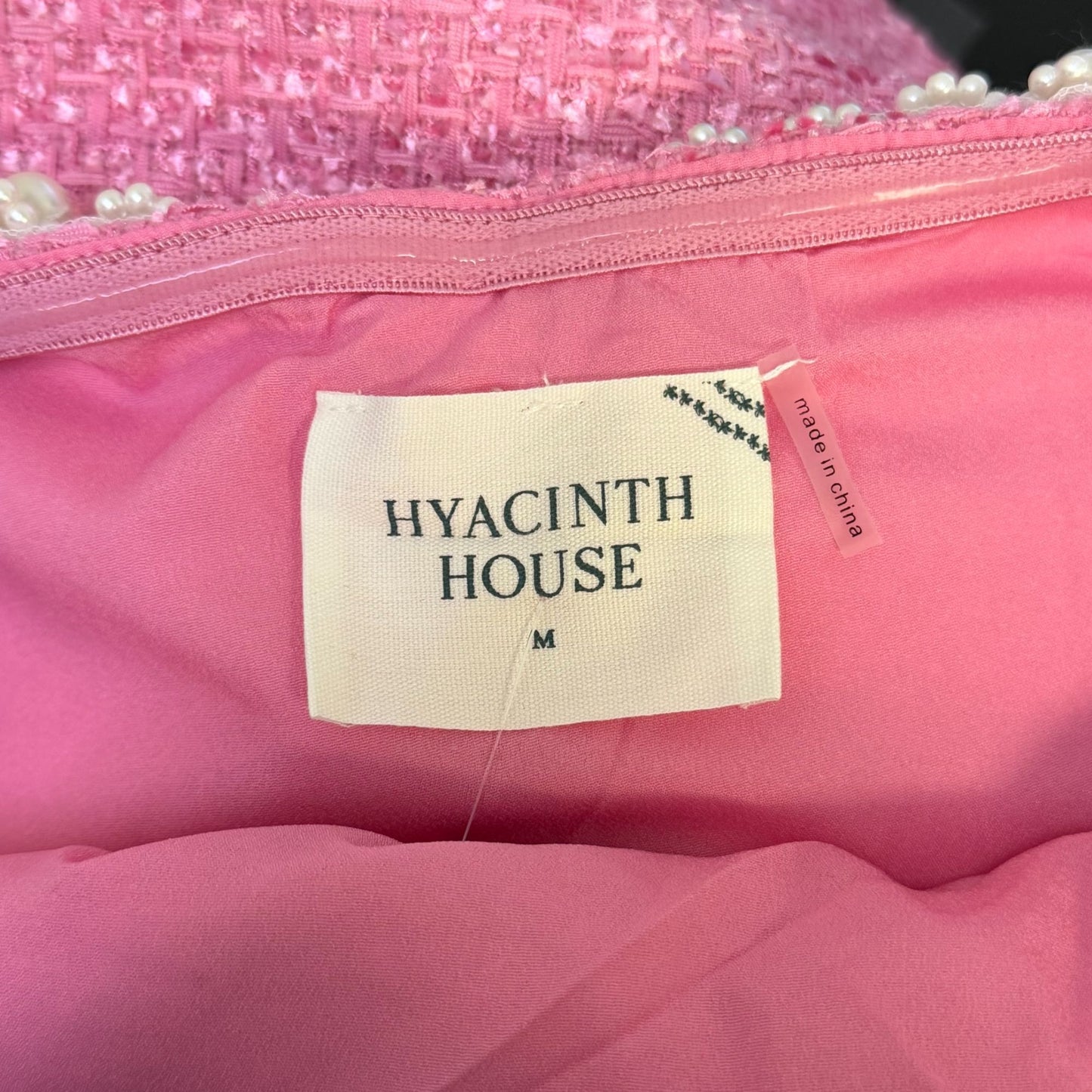 Hyacinth House Pink Halter Dress With Pearl Trim M