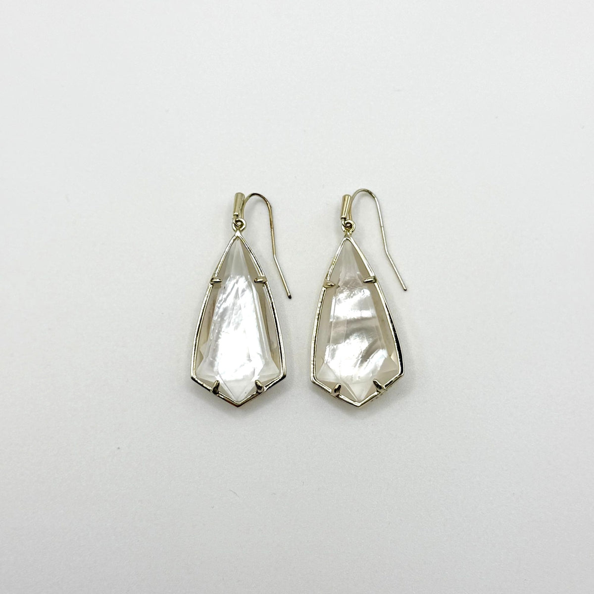 Kendra Scott Gold-Tone Mother-Of-Pearl Drop Earrings