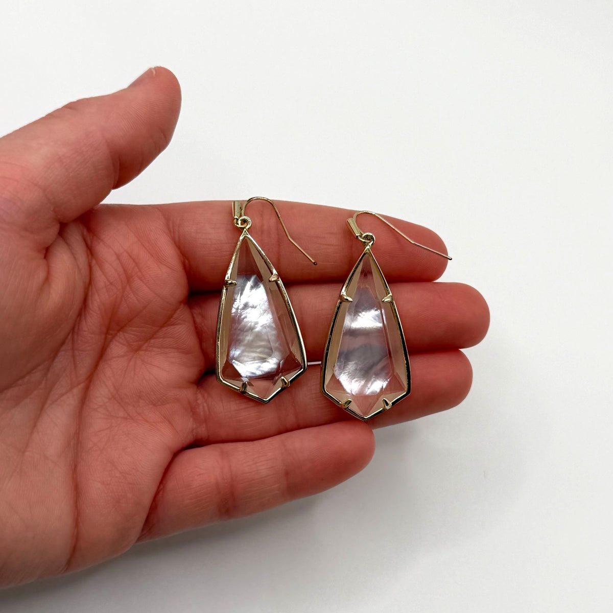 Kendra Scott Gold-Tone Mother-Of-Pearl Drop Earrings
