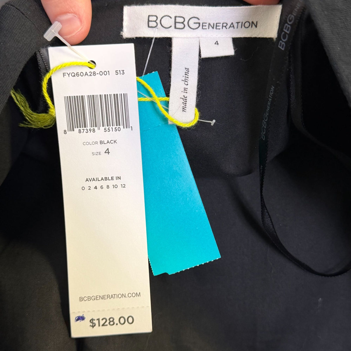 NWT BCBGeneration Strapless Black & Metallic Gray Dress 4