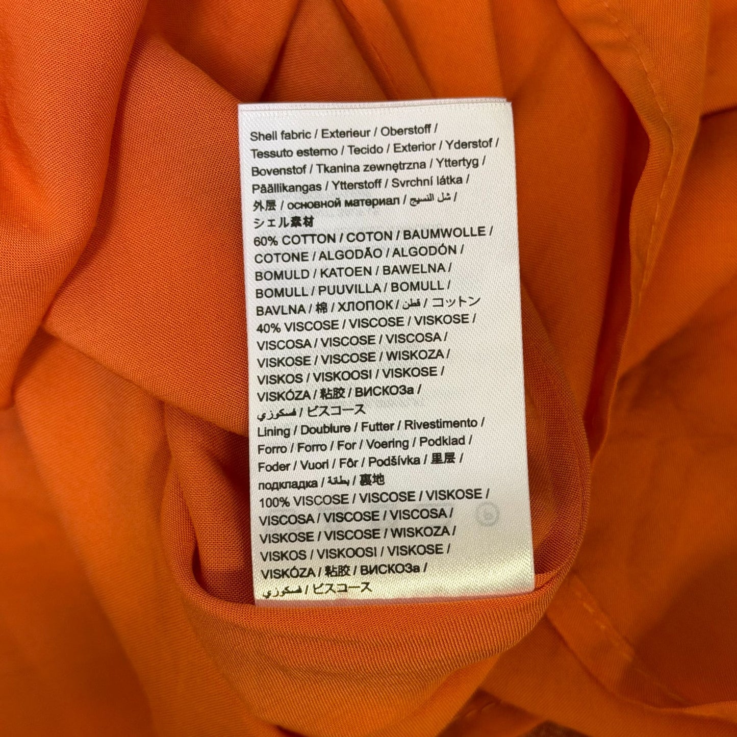 Farm Rio Orange Midi Dress Floral Pattern V-Neckline Puff Sleeves Open Back M