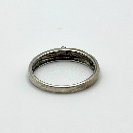 Sterling Silver 925 Band Ring With Geometric Engraving