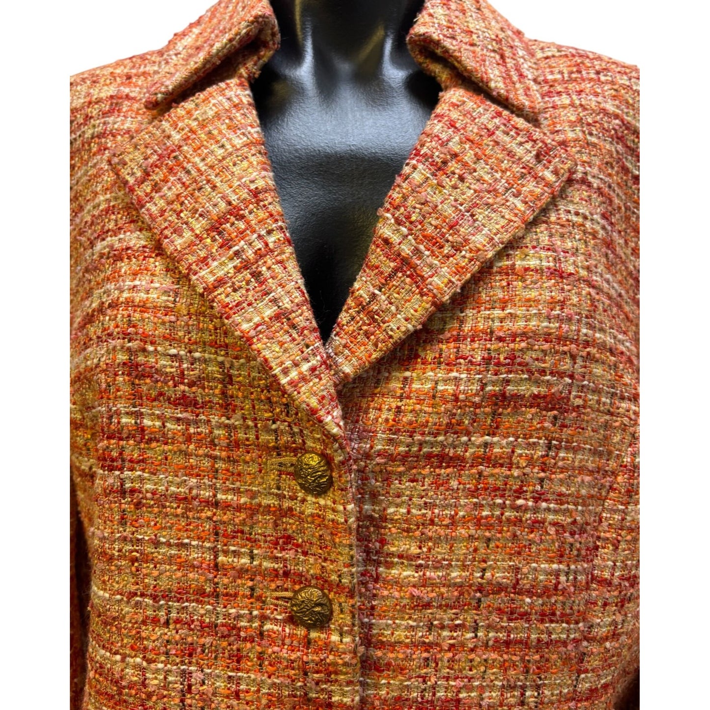 NWT Tahari Arthur S. Levine Tweed Suit Ensemble In Orange Size 16