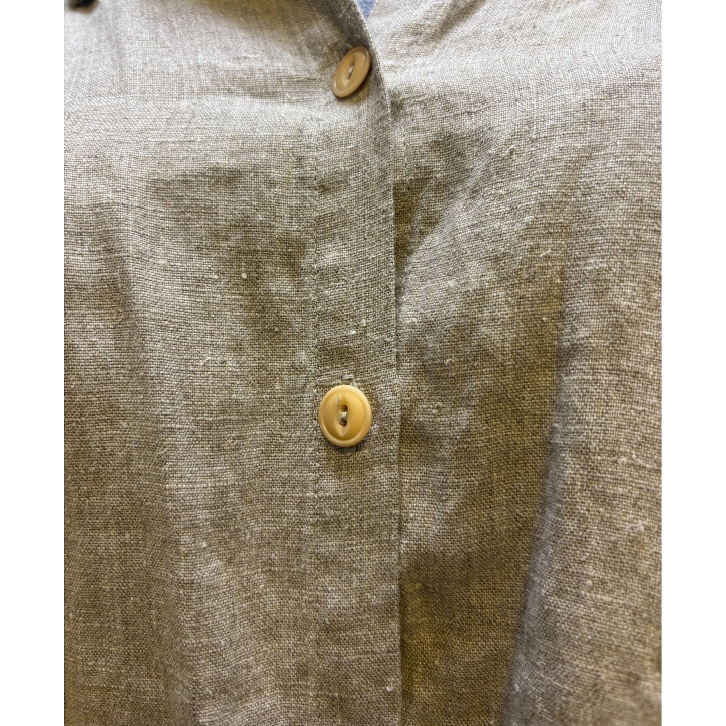 Flax Womens Brown Linen Tunic Blouse 2X